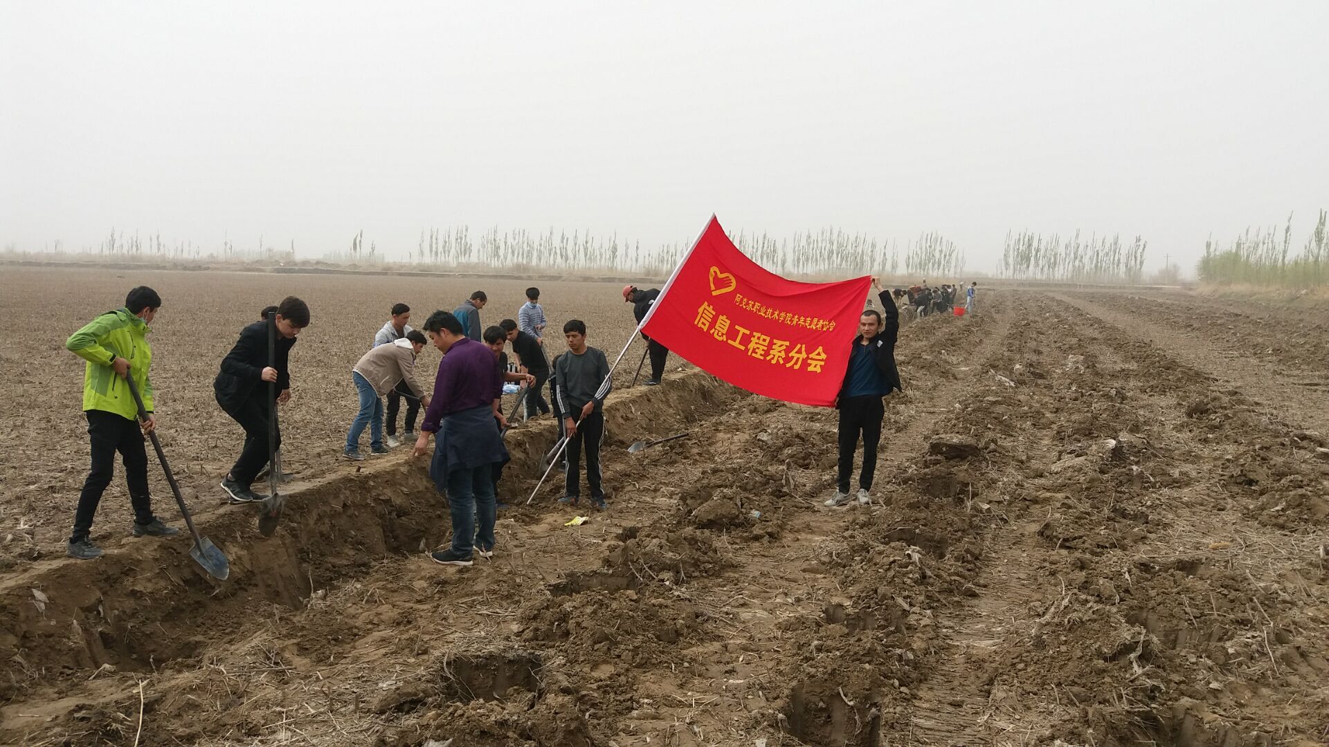 大力开展植树造林  改善家园生态环境------信息工程系开展春季植树造林活动